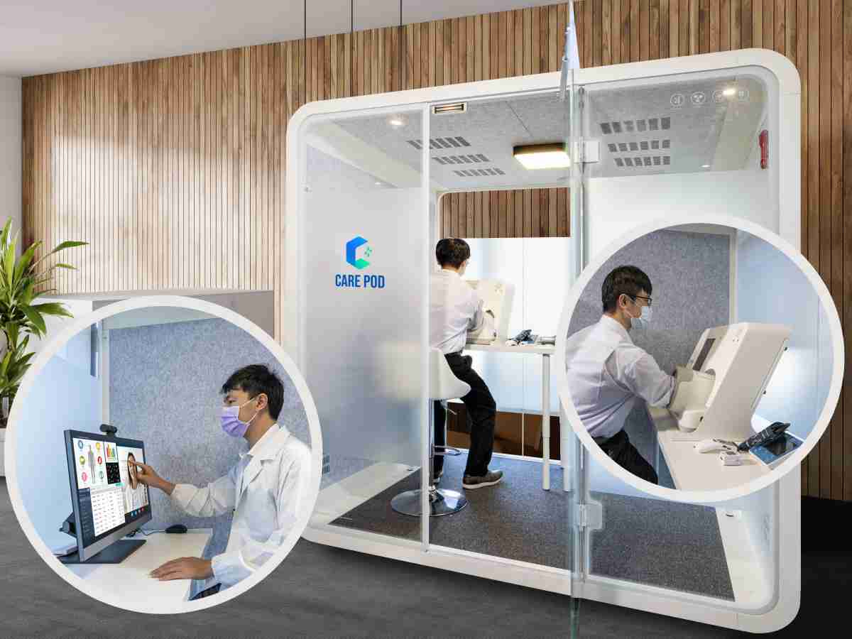 达擎于医疗科技展中展出＂远距诊疗舱＂，，，以因应医疗数字化及社会高龄化趋势下、、、复诊及慢性病患等族群对于远距看诊需求逐渐升高所推出的创新整合方案。。。。多功能合一、、、高隐私性的远距诊疗舱可根据病患端与医师端的不同需求，，，，提供弹性化及客制化功能，，，，节省医生和病患的精力及时间