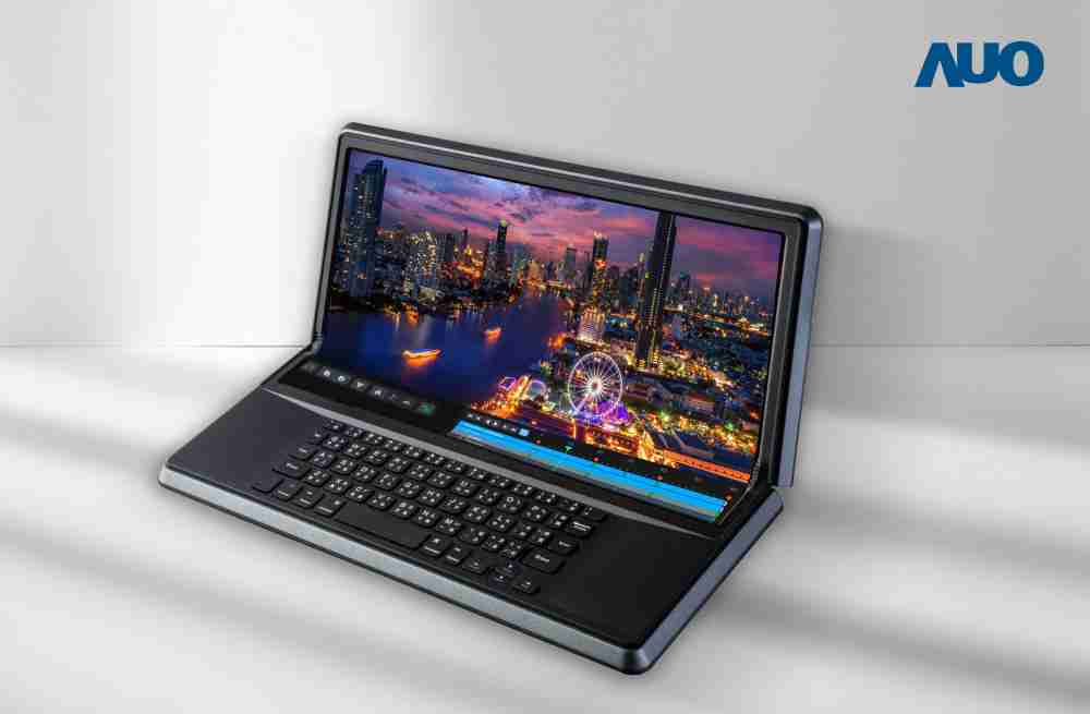 2468BET14.6吋Micro LED折迭显示屏幕，，，，搭配半径4mm的弯折绞炼，，，以及高画素、、、高亮度、、高对比度的显示技术特点，，，即便在大视角下仍保有绝佳色相与亮度